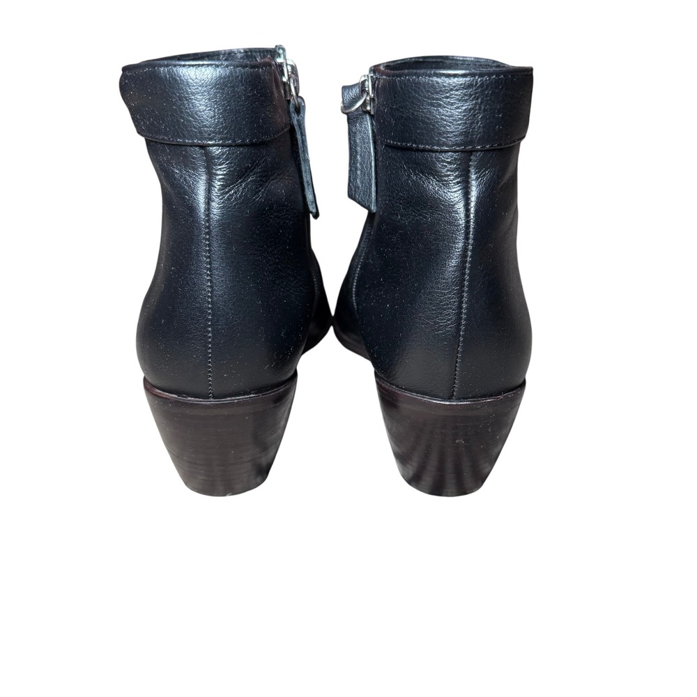 Matisse CeCe Black Leather Ankle Boots Size 8M Pointed Toe Block Heel Western - Picture 2 of 9
